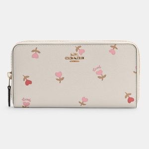 AUTHENTIC Coach NWT Zip Wallet Heart Floral Print